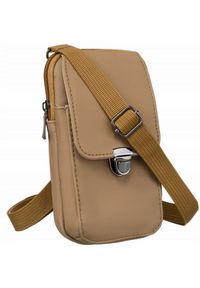 ROVICKY - Mini torebka damska Rovicky DHN-201-CLB khaki. Kolor: brązowy. Materiał: skórzane. Rodzaj torebki: na ramię