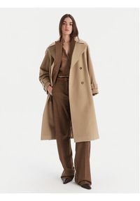Marella Płaszcz wełniany Tenna 2523016071 Beżowy Regular Fit. Kolor: beżowy. Materiał: wełna #6