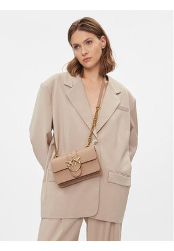 Pinko - PINKO Torebka Love One Mini Cl AI 23-24 PLTT 100059 A0F1 Beżowy. Kolor: beżowy. Materiał: skórzane