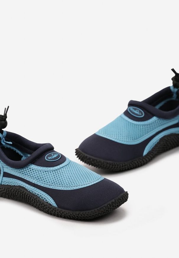 Born2be - Granatowo-Niebieskie Buty Sportowe do Wody ze Ściągaczem i Elastyczną Podeszwą Indal. Kolor: niebieski. Wzór: aplikacja. Sport: żeglarstwo