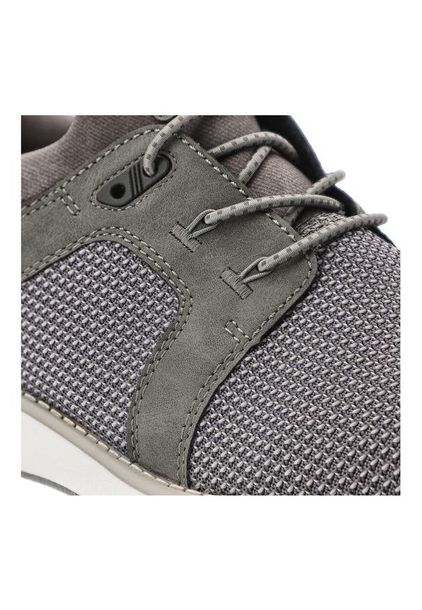 Szare Półbuty Rieker Eleganckie Obuwie Męskie. Okazja: na spacer, na co dzień. Zapięcie: sznurówki. Kolor: szary. Materiał: materiał. Szerokość cholewki: normalna. Styl: elegancki