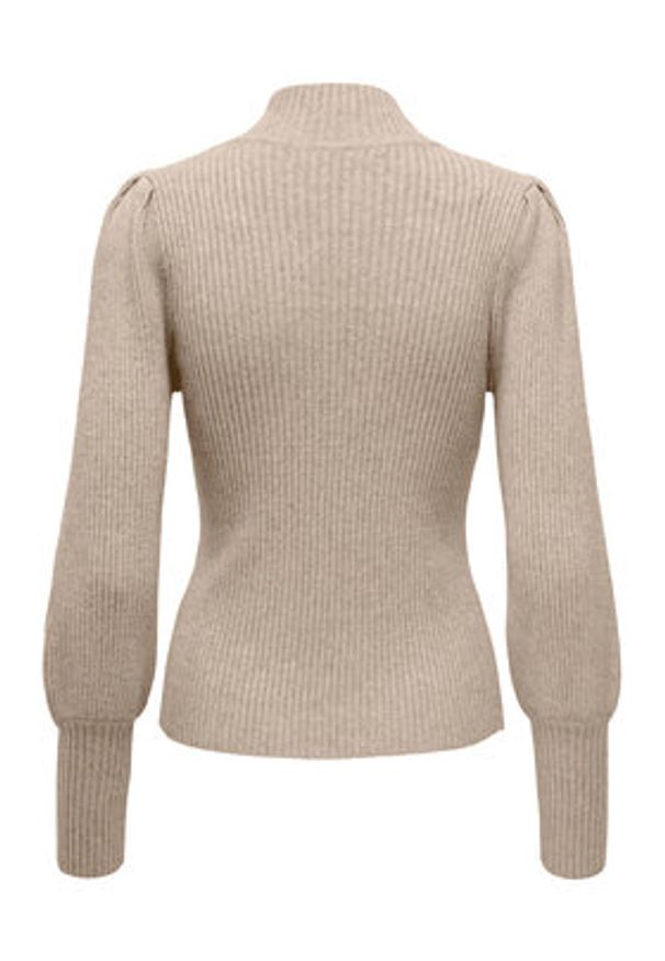 only - ONLY Sweter Katia 15232494 Beżowy Regular Fit. Kolor: beżowy. Materiał: syntetyk