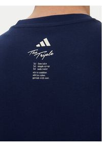 Adidas - adidas T-Shirt Lounge Drink Graphic JJ4014 Granatowy Regular Fit. Kolor: niebieski. Materiał: bawełna #4
