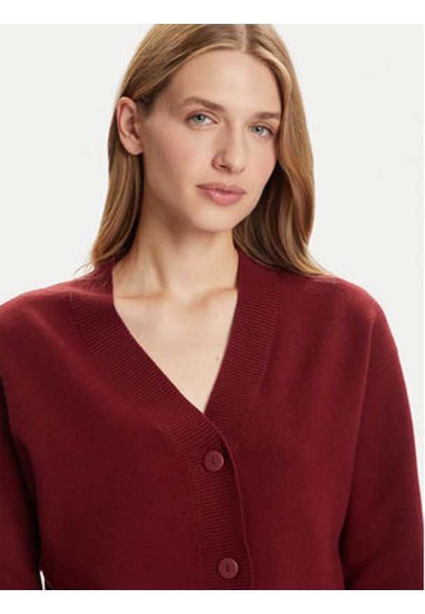 Vero Moda Kardigan Gold Art 10332210 Bordowy Regular Fit. Kolor: czerwony. Materiał: syntetyk