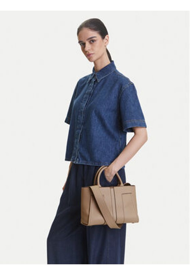 Elisabetta Franchi Torebka BS05A51E2 Beżowy. Kolor: beżowy. Materiał: skórzane