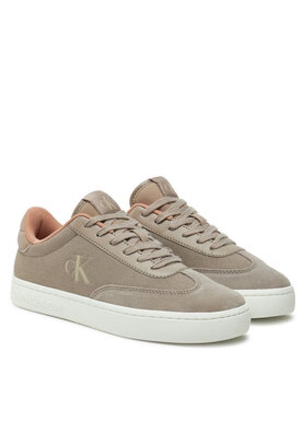Calvin Klein Jeans Sneakersy Classic Cupsole Low Mix Mg Wn YW0YW01636 Beżowy. Kolor: beżowy. Materiał: materiał