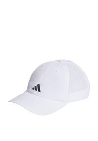 Adidas - Running Essentials AEROREADY Six-Panel Baseball Cap. Kolor: szary, biały, wielokolorowy. Materiał: materiał. Styl: sportowy, klasyczny