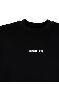 Les Hommes T-Shirt "Happy Pictures" | LBT1015700P | Mężczyzna | Czarny. Okazja: na co dzień. Kolor: czarny. Materiał: bawełna. Wzór: nadruk. Styl: klasyczny, casual, elegancki
