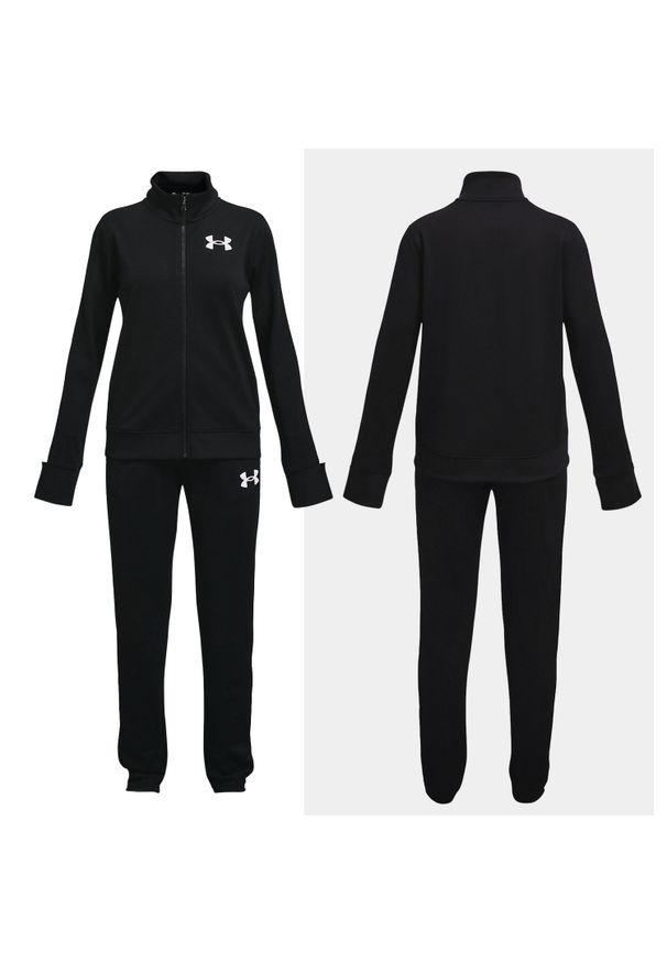 Dres fitness dla dzieci Under Armour Em Knit. Kolor: czarny. Materiał: dresówka. Styl: sportowy