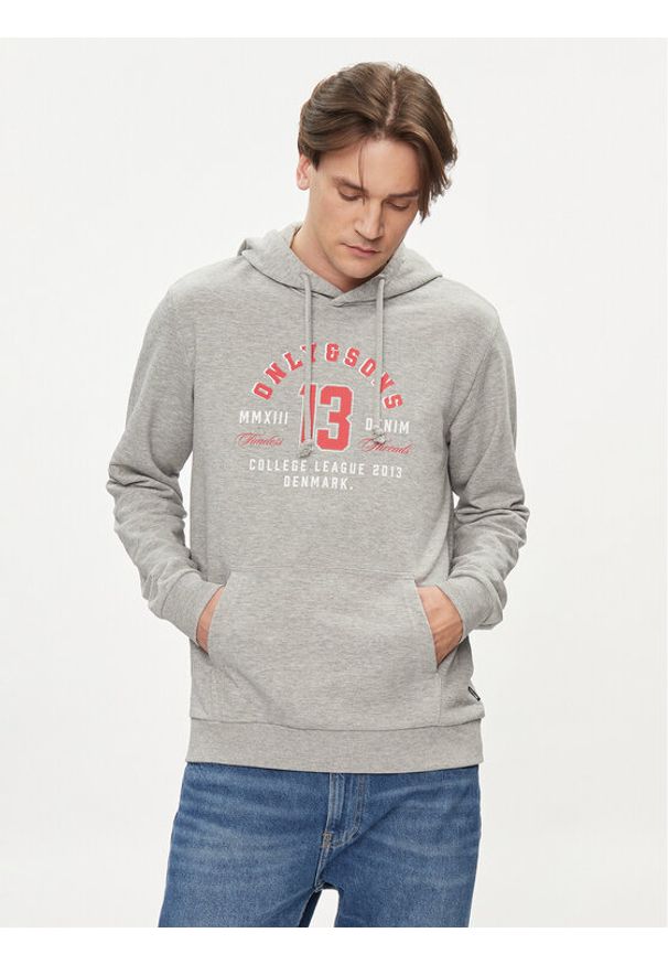 Only & Sons Bluza Lenny 22028594 Szary Regular Fit. Kolor: szary. Materiał: syntetyk, bawełna