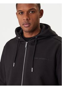 Karl Lagerfeld - KARL LAGERFELD Bluza 705007 561902 Czarny Regular Fit. Typ kołnierza: dekolt w karo. Kolor: czarny. Materiał: wiskoza, syntetyk #4