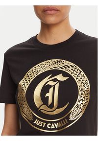 Just Cavalli T-Shirt 78PAHT01 Czarny Regular Fit. Kolor: czarny. Materiał: bawełna #4