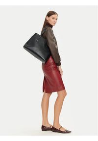Calvin Klein Torebka Ck Plaque Medium Shopper K60K612782 Czarny. Kolor: czarny. Materiał: skórzane #1