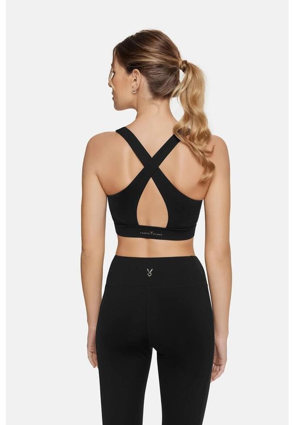 Cardio Bunny - Crop top damski Light Cardiobunny na ramiączka. Kolor: czarny. Sport: fitness