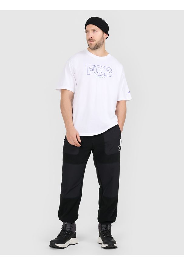 4f - 4F T-shirt loose z nadrukiem męski - biały L. Okazja: na co dzień. Kolor: biały. Materiał: materiał. Wzór: nadruk. Styl: casual, klasyczny