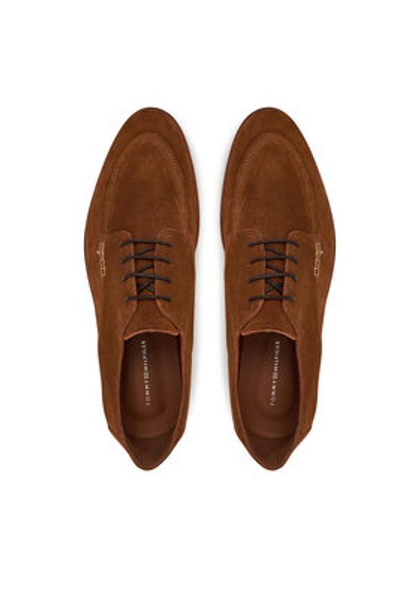 TOMMY HILFIGER - Tommy Hilfiger Półbuty Hilfiger Thunit Suede M Toe Shoe FM0FM05468 Brązowy. Kolor: brązowy. Materiał: zamsz, skóra