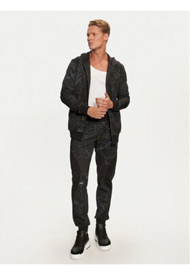 Plein Sport Dres Jogging Set: Top/Trousers Lunar FADC MJJ0763 STE003N Czarny Regular Fit. Kolor: czarny. Materiał: bawełna, syntetyk. Sport: bieganie