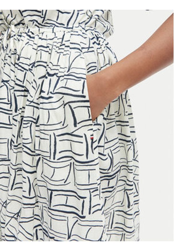 TOMMY HILFIGER - Tommy Hilfiger Sukienka koszulowa WW0WW49633 Beżowy jasny Regular Fit. Kolor: beżowy. Materiał: len. Typ sukienki: koszulowe