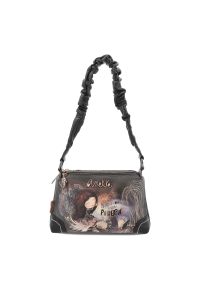 Brązowa Torebka Anekke Modna Listonoszka Damska. Kolor: brązowy. Wzór: aplikacja, nadruk. Materiał: zdobione. Styl: casual, elegancki #1