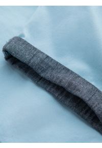 Ombre Clothing - Męskie szorty chinosy z kontrastowym podwinięciem – błękitne V3 W421 - XXL. Okazja: do pracy, na imprezę, na co dzień. Kolor: niebieski. Materiał: bawełna, tkanina, elastan. Długość: krótkie. Wzór: kolorowy. Sezon: lato. Styl: wakacyjny, casual #5