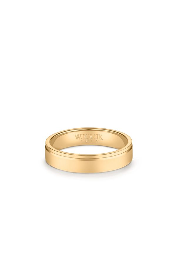 W.KRUK - Obrączka ślubna złota Unica męska. Materiał: złote. Kolor: złoty. Wzór: gładki