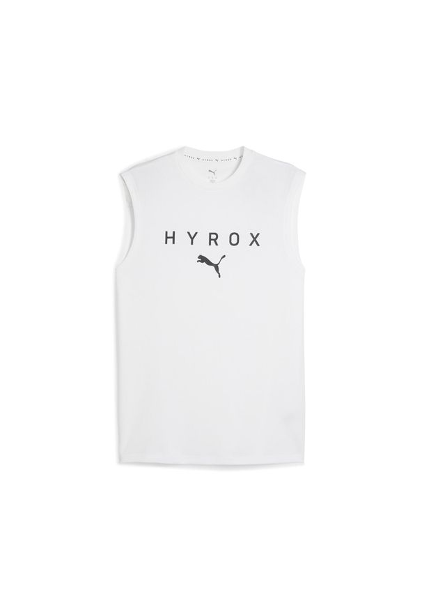 Puma - Męska koszulka bez rękawów PUMA × HYROX PUMA White. Kolor: biały. Długość rękawa: bez rękawów. Sport: bieganie