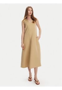 Weekend Max Mara Sukienka codzienna Egoista 2515221072 Beżowy Regular Fit. Okazja: na co dzień. Kolor: beżowy. Materiał: wiskoza. Typ sukienki: proste. Styl: casual
