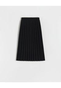 Reserved - Plisowana spódnica - czarny. Kolor: czarny. Materiał: tkanina #1