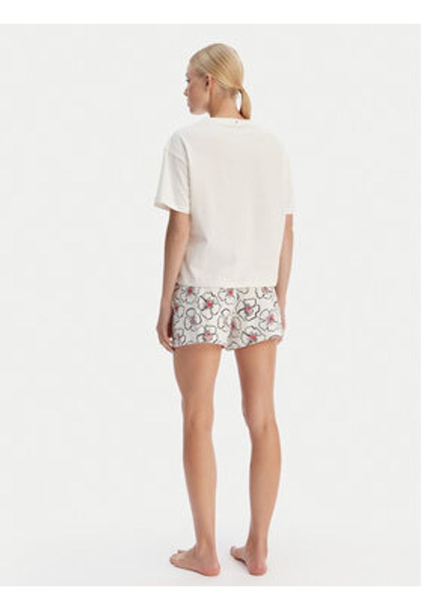 TOMMY HILFIGER - Tommy Hilfiger Piżama UW0UW05760 Beżowy Regular Fit. Kolor: beżowy. Materiał: bawełna