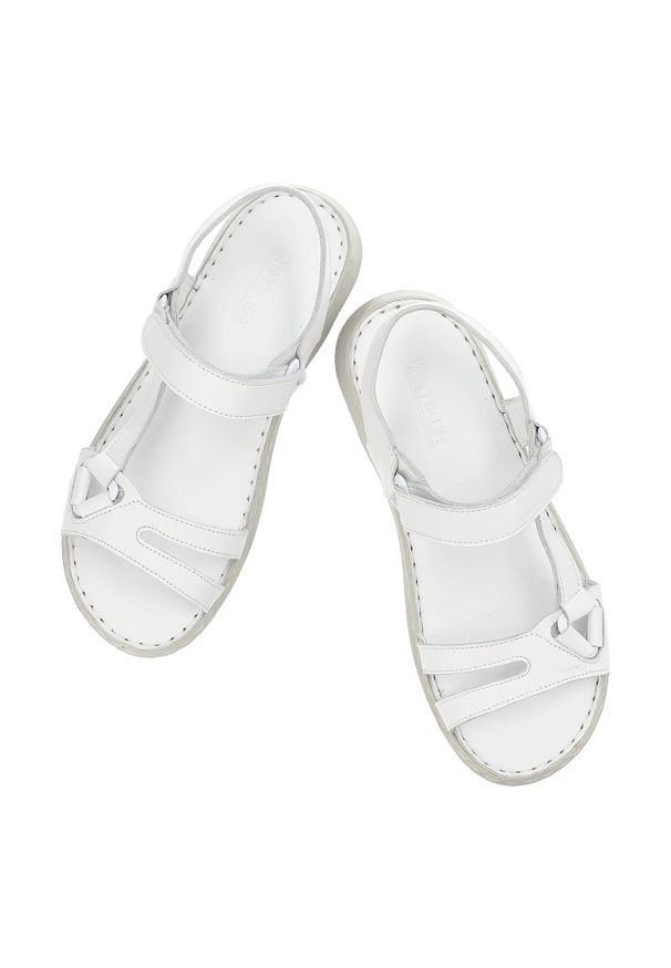 Białe Sandały Artiker Wygodne Obuwie Damskie. Okazja: na spacer. Kolor: biały. Materiał: skóra. Sezon: lato. Styl: elegancki