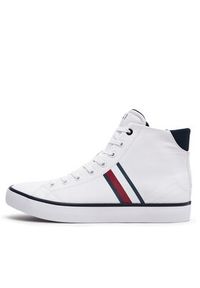 TOMMY HILFIGER - Tommy Hilfiger Sneakersy Th Hi Vulc Stripes Mesh FM0FM04948 Biały. Kolor: biały. Materiał: mesh, materiał #3