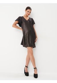 Mohito - Błyszcząca sukienka mini - Beżowy. Kolor: beżowy. Długość: mini #2