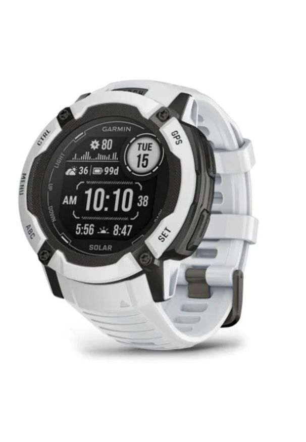 GARMIN - Garmin Instinct 2X Solar (kamiennobiały / kamiennobiały pasek). Rodzaj zegarka: smartwatch. Styl: biznesowy, militarny