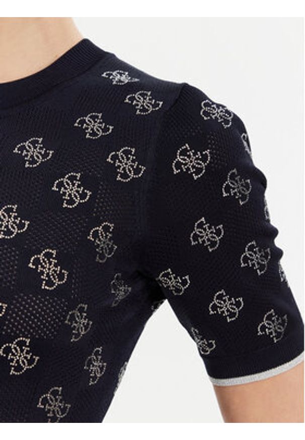 Guess Sweter W5GR20 Z3D60 Granatowy Regular Fit. Kolor: niebieski. Materiał: wiskoza