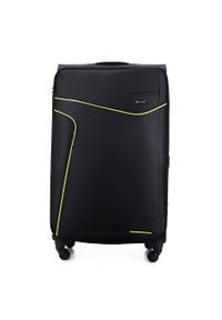 Duża walizka miękka L Solier STL1651 czarno-zielona. Kolor: czarny, zielony, wielokolorowy. Materiał: materiał