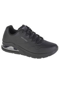 skechers - Buty do chodzenia męskie Skechers Uno 2. Zapięcie: sznurówki. Kolor: czarny. Materiał: materiał, syntetyk, tkanina. Szerokość cholewki: normalna. Sport: turystyka piesza