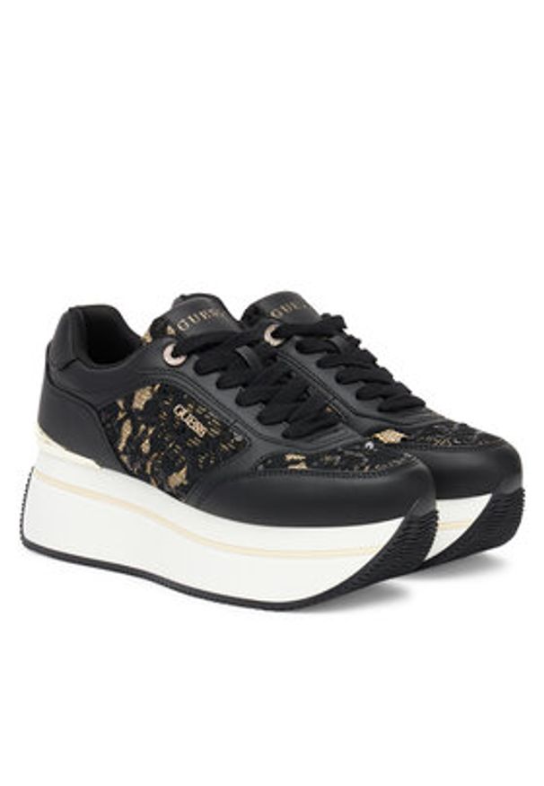 Guess Sneakersy FLTCM8 ELE12 Czarny. Kolor: czarny. Materiał: skóra