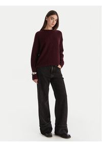 Patrizia Pepe Sweter 2K0326/K293-M536 Bordowy Regular Fit. Kolor: czerwony. Materiał: syntetyk #5