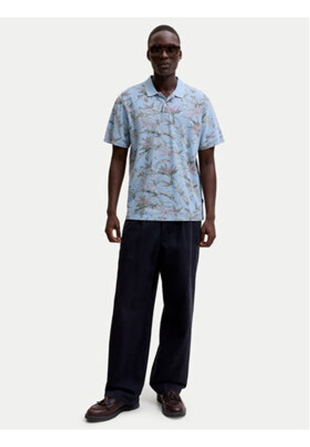 Jack & Jones Polo Blu Hawaii 12295860 Niebieski jasny Relaxed Fit. Typ kołnierza: polo. Kolor: niebieski. Materiał: bawełna