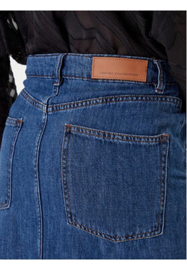 French Connection Spódnica jeansowa 73DZA Niebieski Regular Fit. Kolor: niebieski. Materiał: bawełna