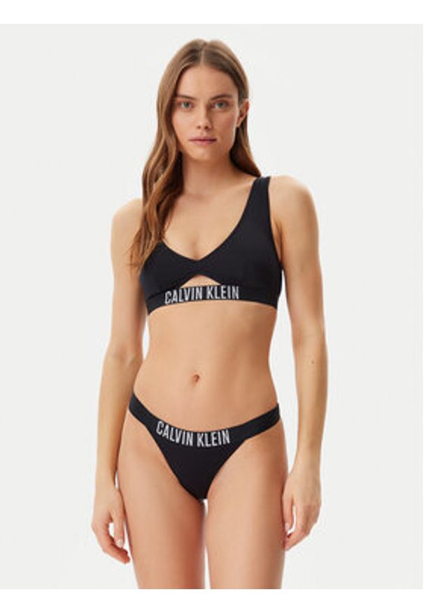 Calvin Klein Swimwear Dół od bikini KW0KW02857 Czarny. Kolor: czarny. Materiał: syntetyk