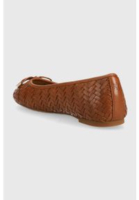 Lauren Ralph Lauren baleriny skórzane Jayna kolor brązowy 802912309002. Nosek buta: okrągły. Kolor: brązowy. Materiał: skóra. Obcas: na obcasie. Wysokość obcasa: niski #2