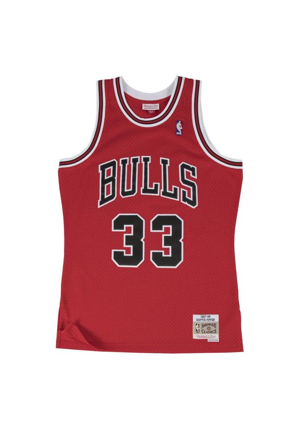 Koszulka do koszykówki Mitchell & Ness Chicago Bulls NBA Scottie Pippen #33. Kolor: czarny, czerwony, wielokolorowy. Sport: koszykówka
