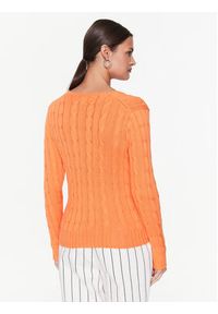 Polo Ralph Lauren Sweter 211891641008 Pomarańczowy Slim Fit. Typ kołnierza: polo. Kolor: pomarańczowy. Materiał: bawełna