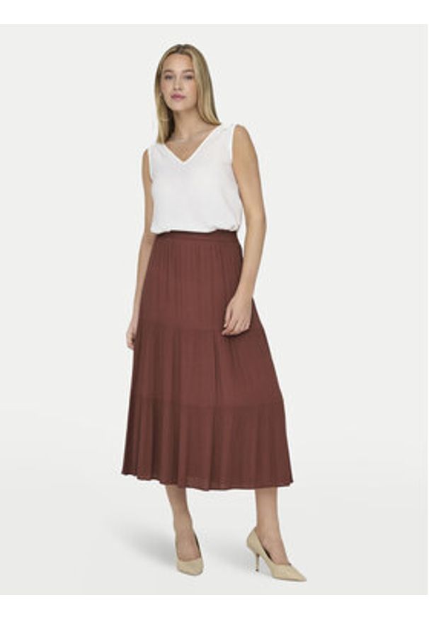 only - ONLY Spódnica maxi Mikka 15324808 Brązowy Regular Fit. Kolor: brązowy. Materiał: wiskoza