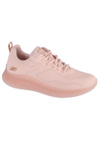 skechers - Buty sportowe Sneakersy damskie, Bobs Geo - How Marvelous. Zapięcie: sznurówki. Kolor: różowy. Materiał: guma, materiał, tkanina, syntetyk. Szerokość cholewki: normalna. Model: Skechers Sport. Sport: turystyka piesza
