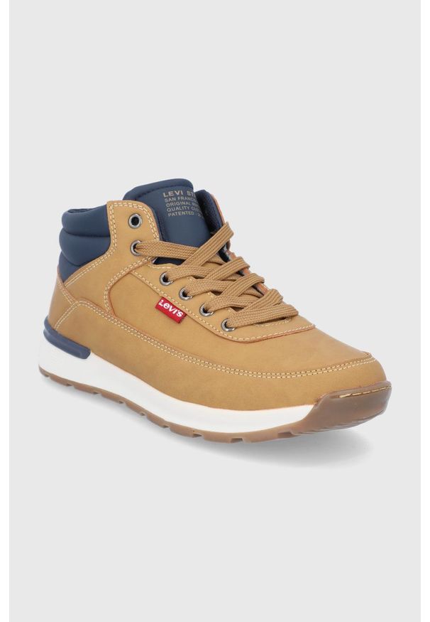 Levi's® - Levi's Buty dziecięce kolor beżowy. Okazja: na spotkanie biznesowe. Nosek buta: okrągły. Zapięcie: sznurówki. Kolor: beżowy. Materiał: guma. Styl: biznesowy