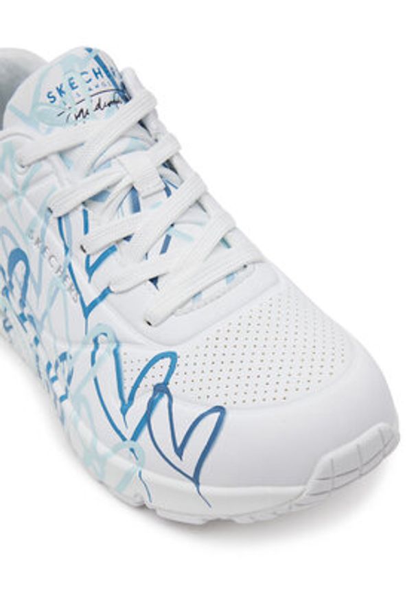 skechers - Skechers Sneakersy Uno - Spread the Love 155507/WBL Biały. Kolor: biały. Materiał: skóra