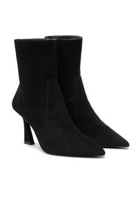 Stuart Weitzman Botki Vinnie Bootie SJ450 Czarny. Kolor: czarny. Materiał: skóra, zamsz