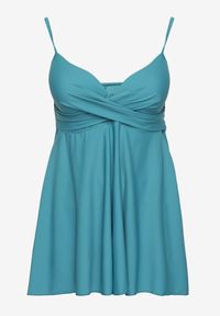 Born2be - Zielone Bikini Top o Rozkloszowanym Kroju i Majtki Figi ze Ściągaczem Folarune. Kolekcja: plus size. Kolor: zielony #4
